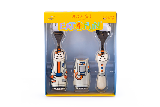 Eat4Fun Duo Kids Stainless Steel Cutlery Set.